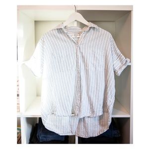 Madewell Courier Shirt Blue + White Striped
